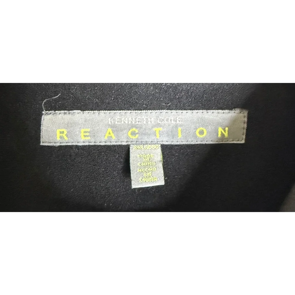 Kenneth Cole Reaction Mens XXL Jacket Black Full Zip Lightweight Minimalist
